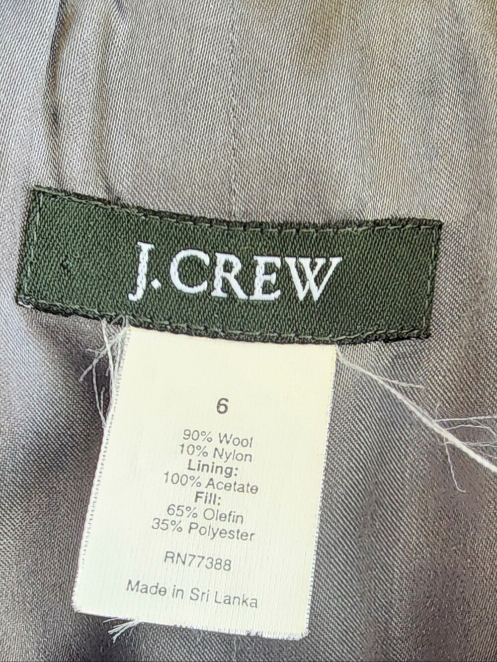 J.Crew Black Wool Double Breasted Trench Coat Peacoat Jacket Sz 6 - Picture 4 of 11